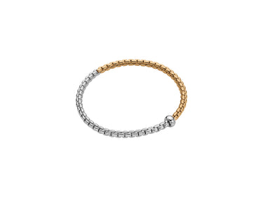 FOPE 18Kt Yellow & White Italian Gold EKA Flex'It Bracelet - Size M