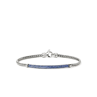 John Hardy Essentials Sterling Silver 2.5mm Blue Sapphire Bracelet - Size M