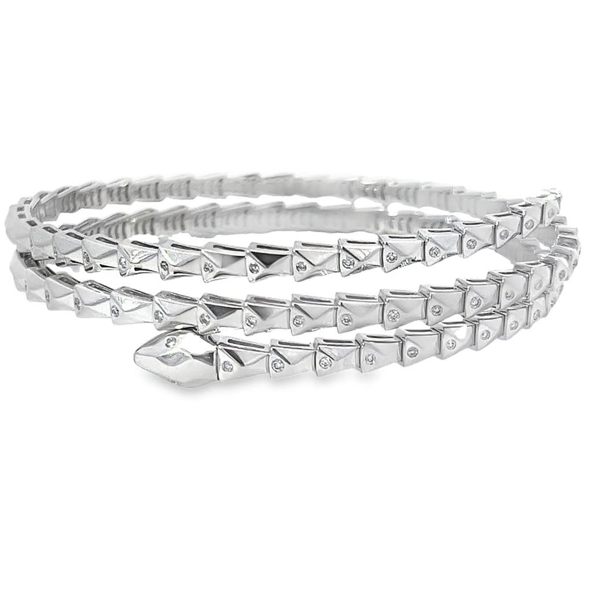 14Kt White Gold Wrap "Snake" Bracelet with .45cttw Natural Diamonds