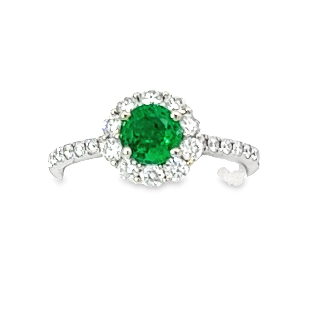 14Kt White Gold 'Center Of My World' Emerald Ring