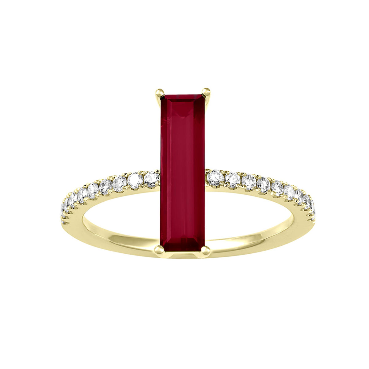 14Kt Yellow Gold Ring With 1.65ct Chatham Created Ruby