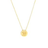 14K Yellow Gold Mama Bear Necklace