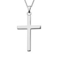 14K White Gold Cross Pendant