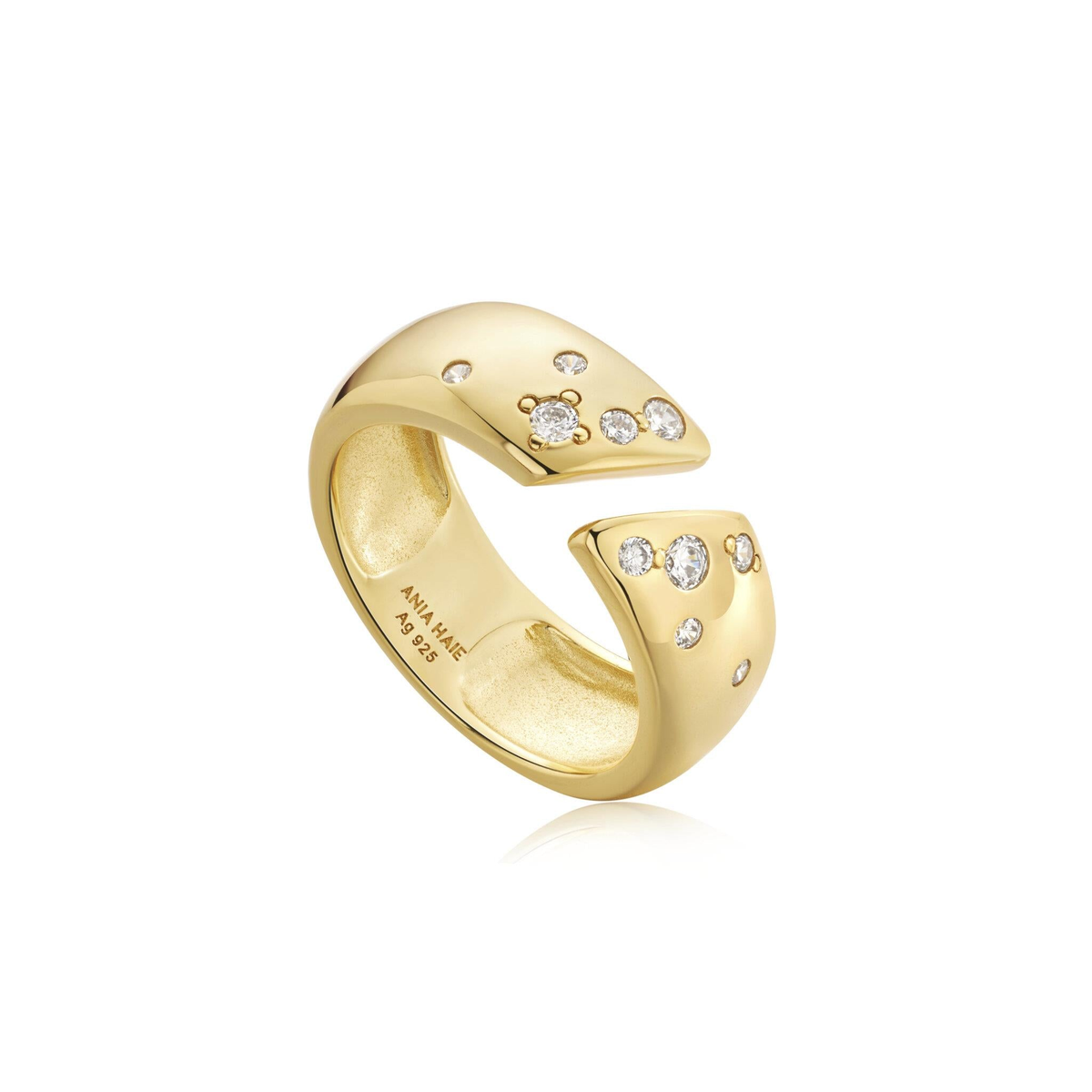 Ania Haie Sterling Silver Gold Overlay Sparkle Ring