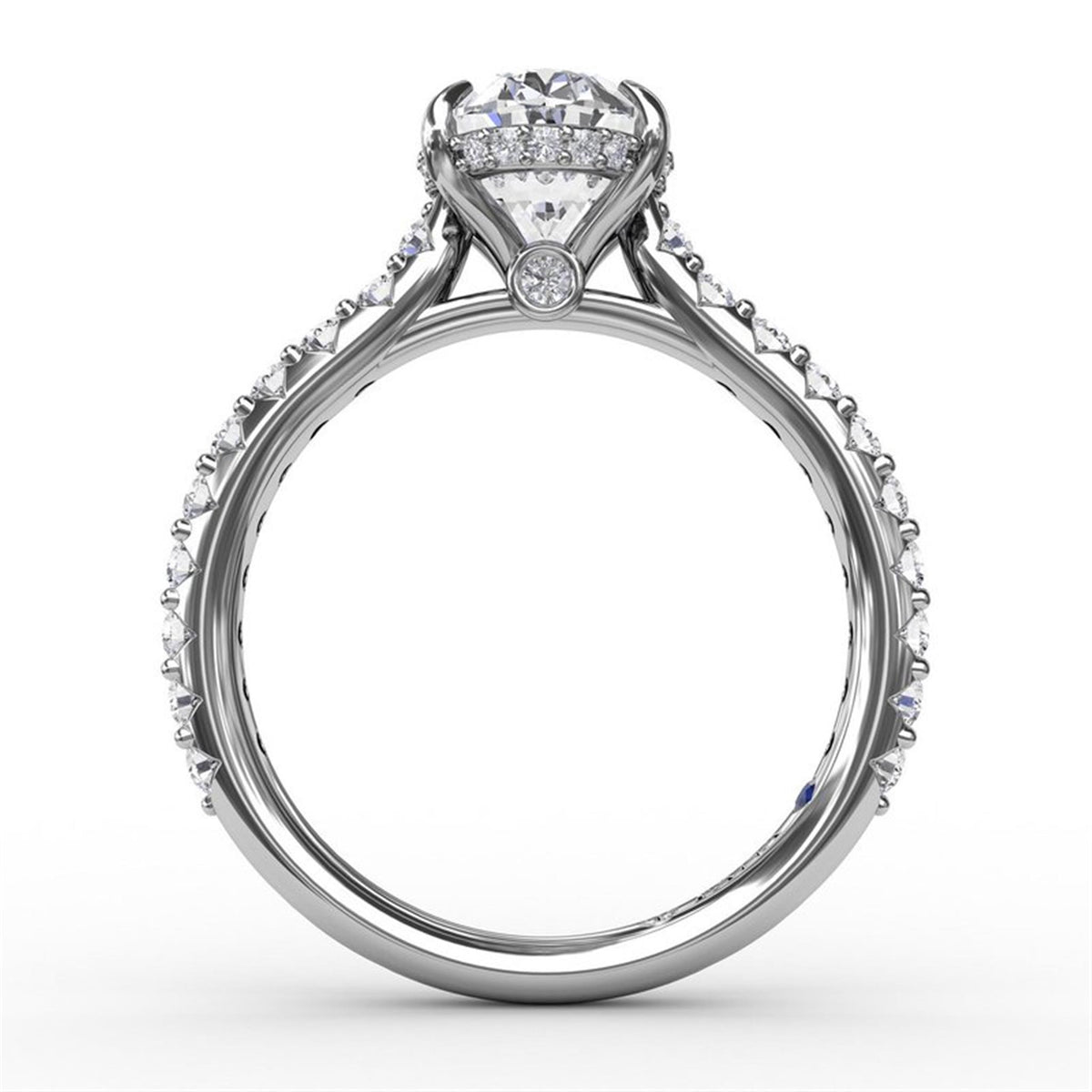 14Kt White Gold Engagement Ring Mounting With 0.48cttw Natural Diamonds