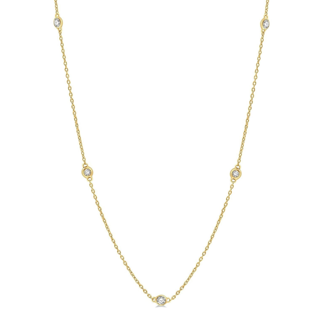 Milestone 14Kt Yellow Gold Diamonds-By-The-Yard Necklace With .25cttw Natural Diamonds