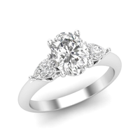 14Kt White Gold Three-Stone Ring Mounting With .40cttw Natural Diamonds