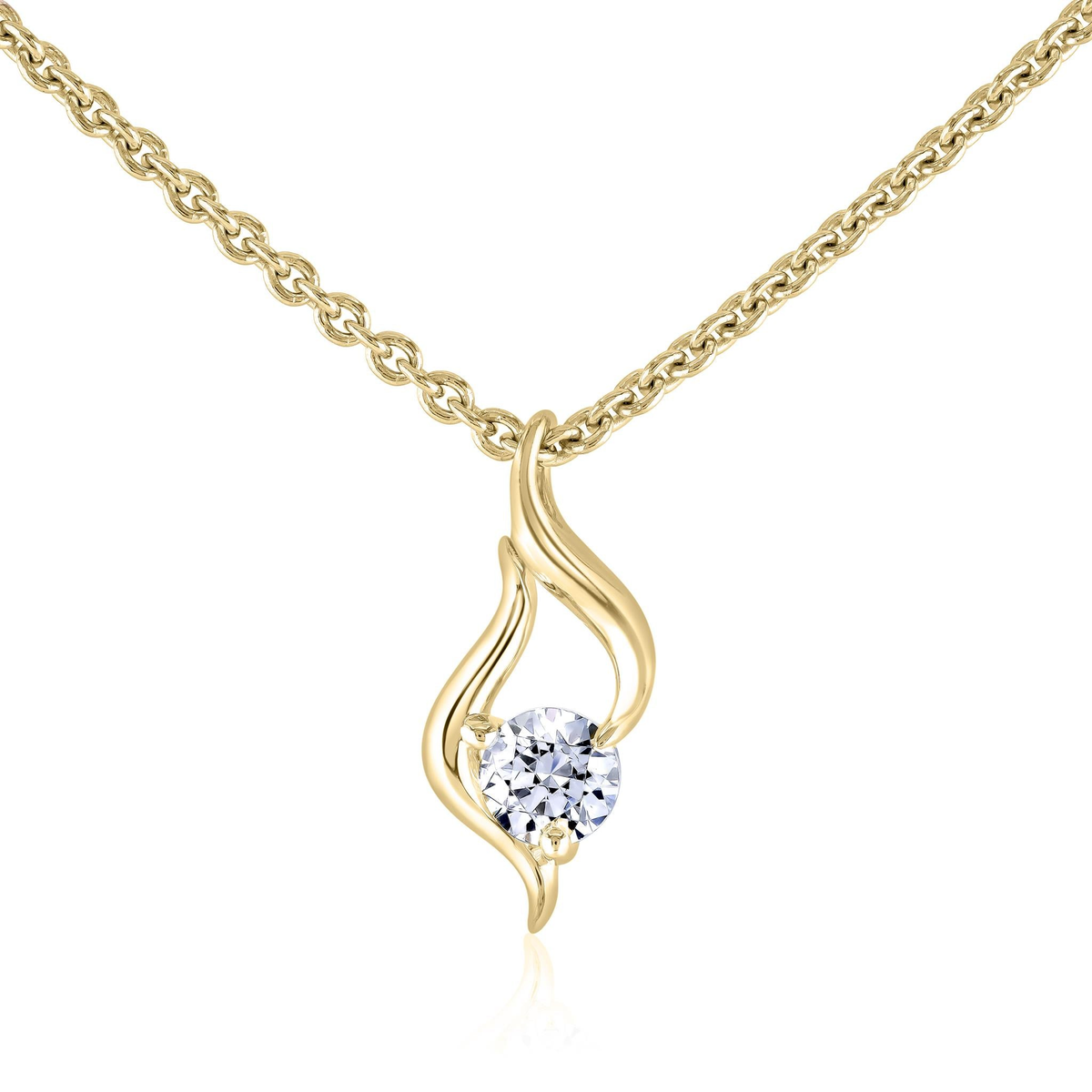 Fire and Ice 18Kt Yellow Gold Luma Pendant With .25cttw Natural Diamonds