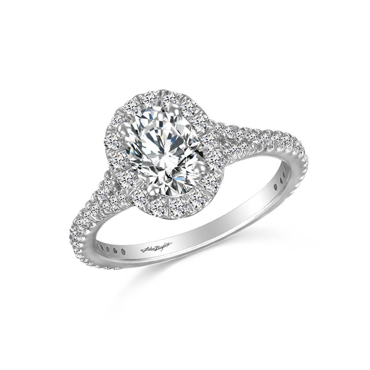 14Kt White Gold Halo Ring With 2.02ct Lab-Grown Center Diamond