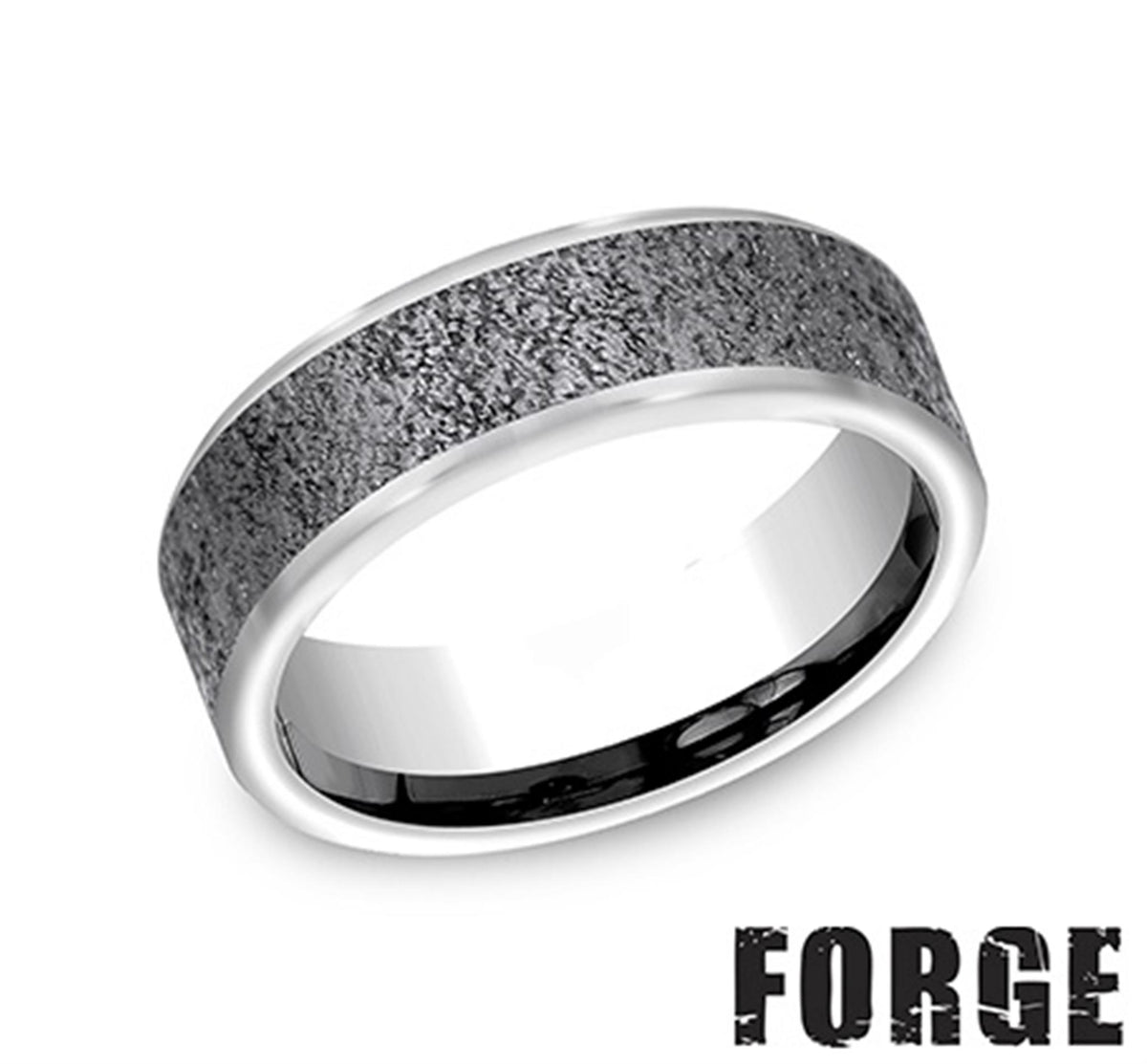 Tungsten Carbide Gray Engraved Wedding Band