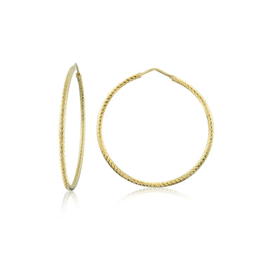 Sterling Silver Diamond-Cut 45mm Large Hoops in 14Kt Yellow Gold Vermeil