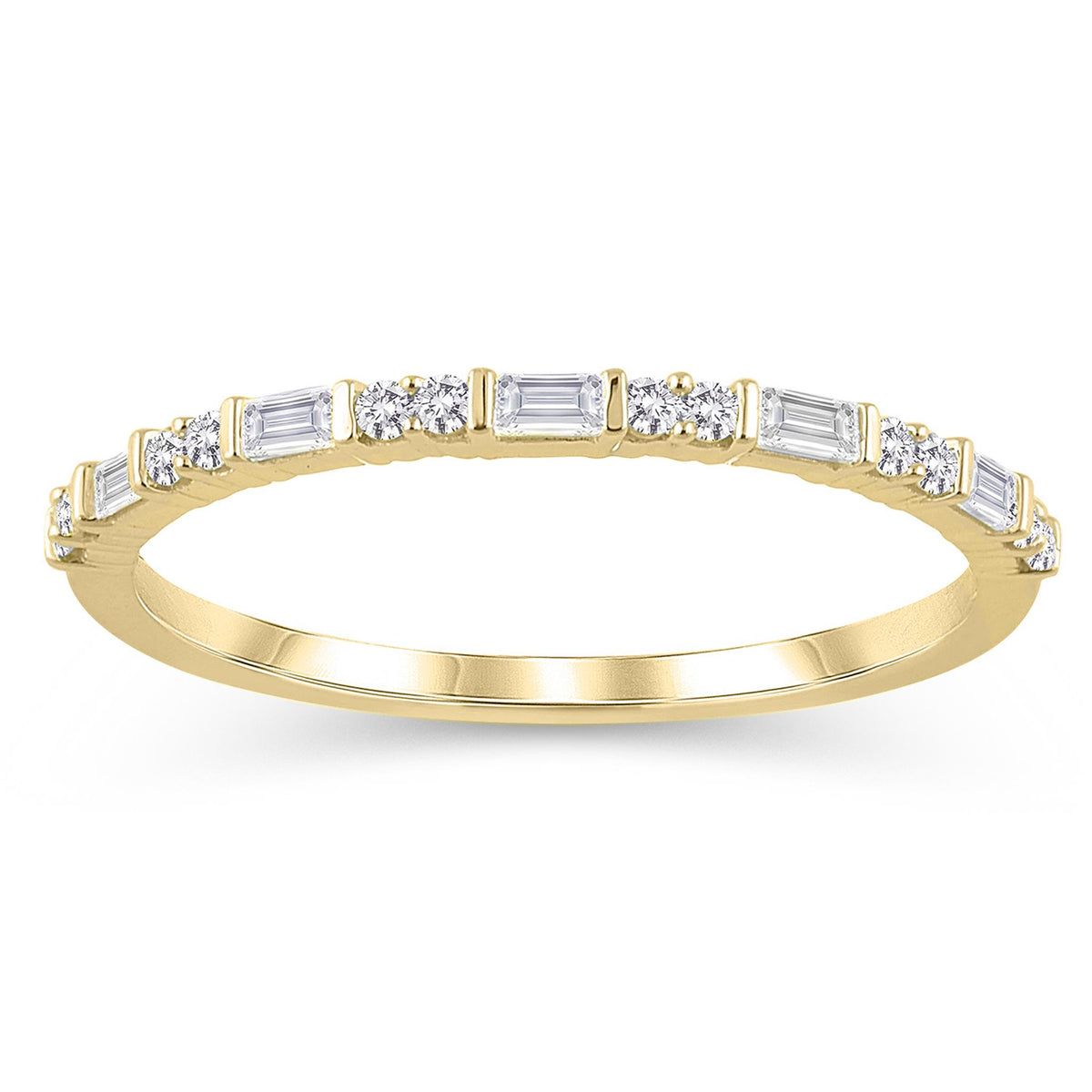 14Kt Yellow Gold Stackable Wedding Ring With 0.20cttw Natural Diamonds