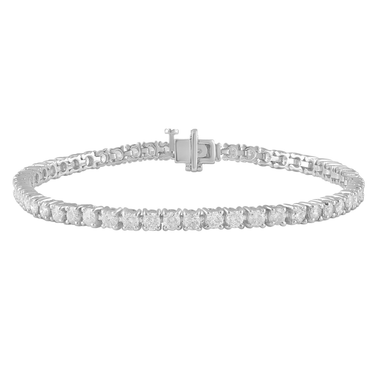 14K White Gold 14.07cttw Round Northstar Lab-Crafted Diamond Tennis Bracelet