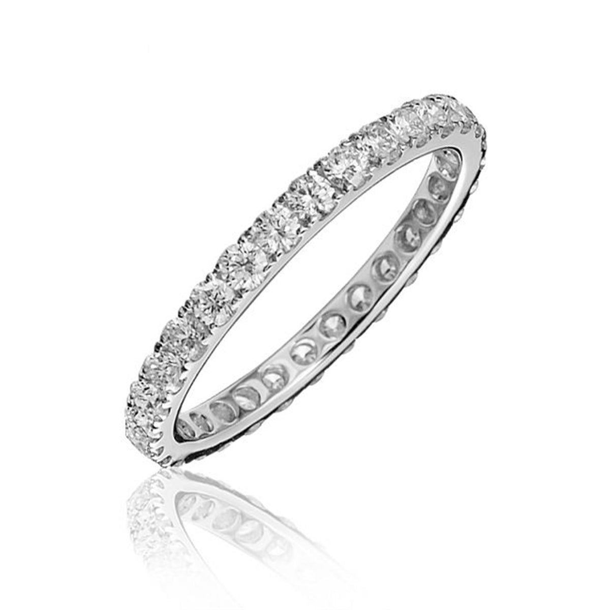 18Kt White Gold Eternity Ring With 1.00cttw Natural Diamonds