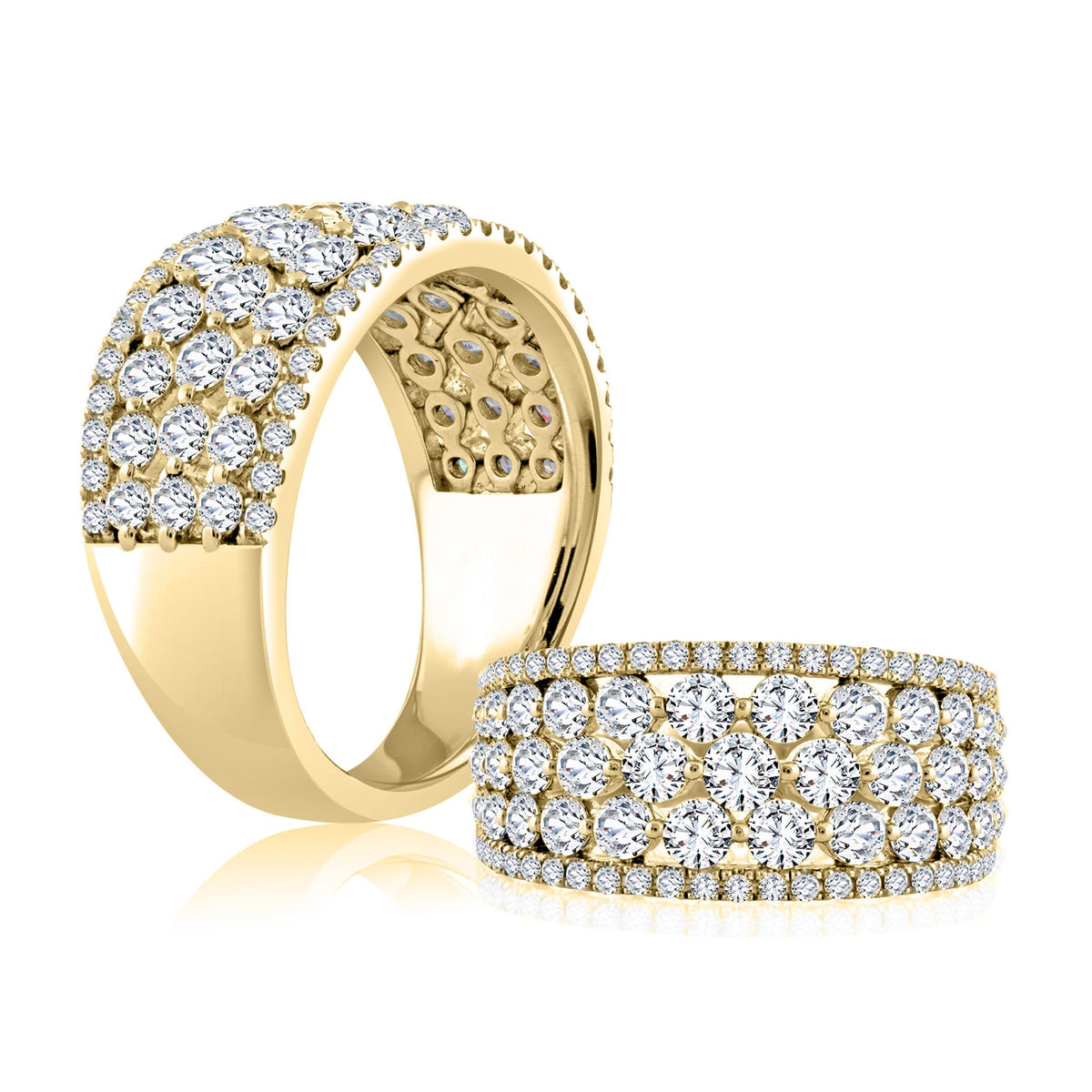 Fire and Ice 18K Yellow Gold Nancy Band with 2.00cttw Natural Diamonds