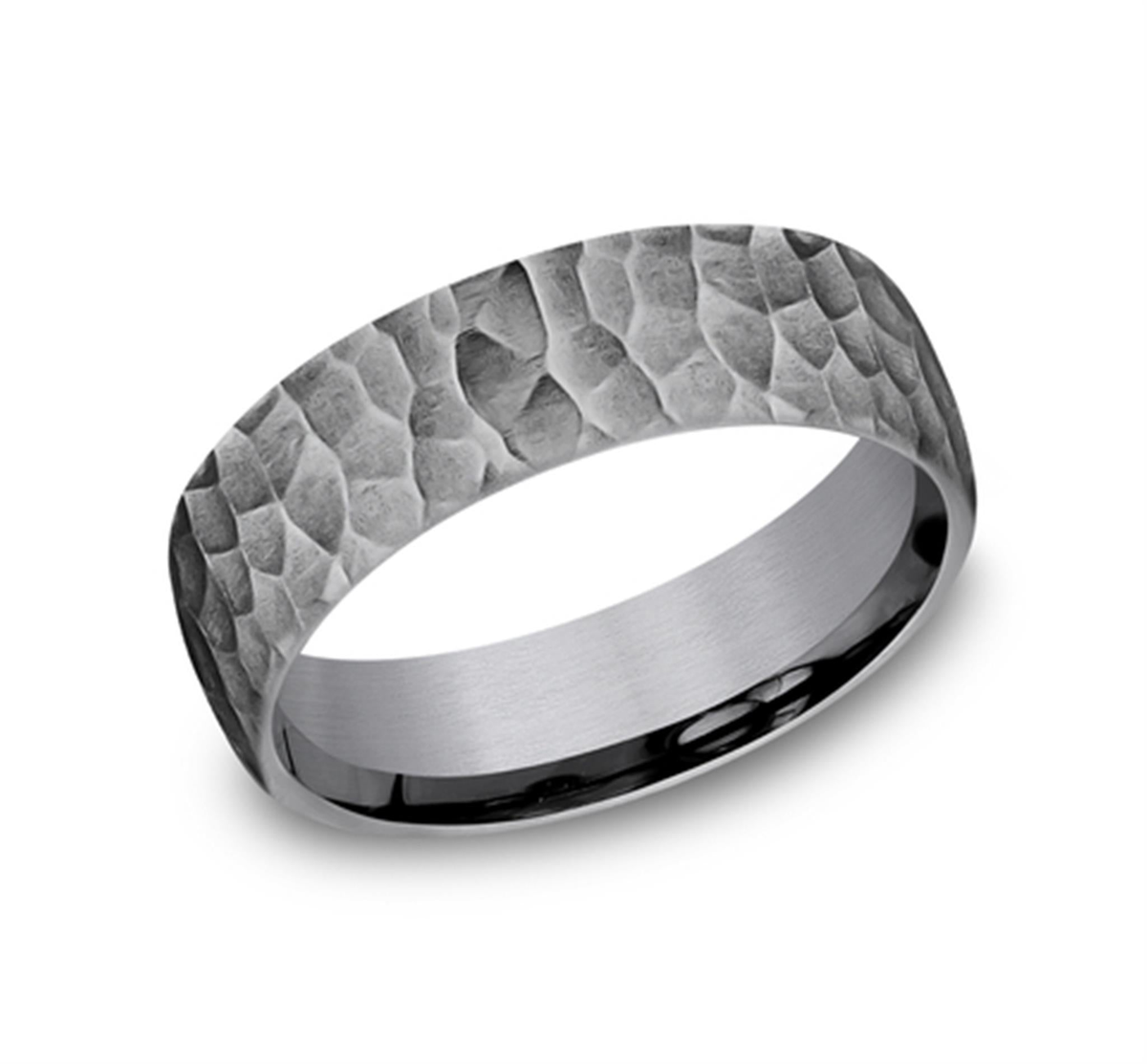 Tantalum Gray Engraved Wedding Band