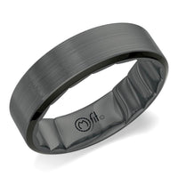 14Kt White Gold 7mm M-FIT Band With Black Rhodium Finish