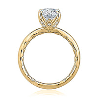 A. Jaffe Oval Diamond Tulip Solitaire Engagement Ring Mounting in 14K Yellow Gold