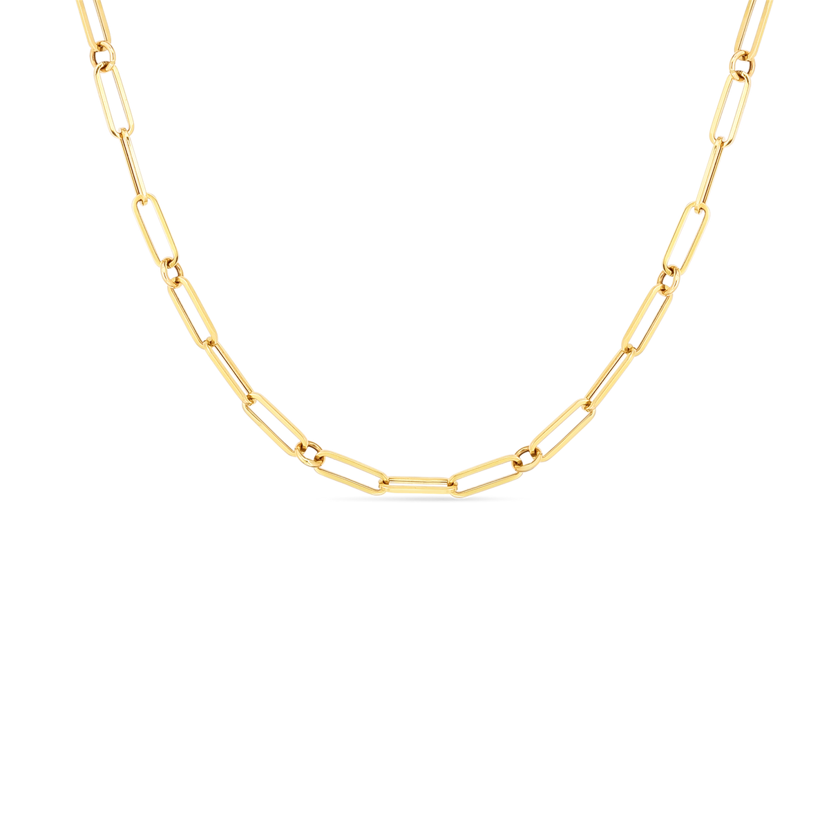 Roberto Coin 22" 18K Yellow Gold Round and Paperclip Link Chain