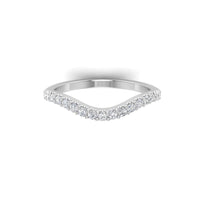 14Kt White Gold Curved Wedding Ring With 0.50cttw Natural Diamonds