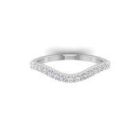 14Kt White Gold Curved Wedding Ring With 0.34cttw Natural Diamonds