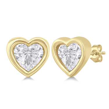 Lasker Petites 10Kt Yellow Gold Heart 0.20cttw Diamond Stud Earrings