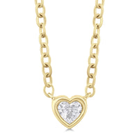 Lasker Petites 10Kt Yellow Gold Bezel Set Heart Shaped Diamond Pendant