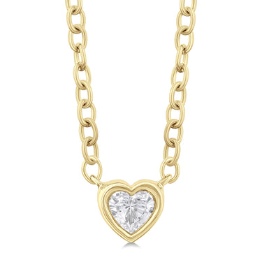 Lasker Petites 10Kt Yellow Gold Bezel Set 0.15cttw Heart Diamond Pendant