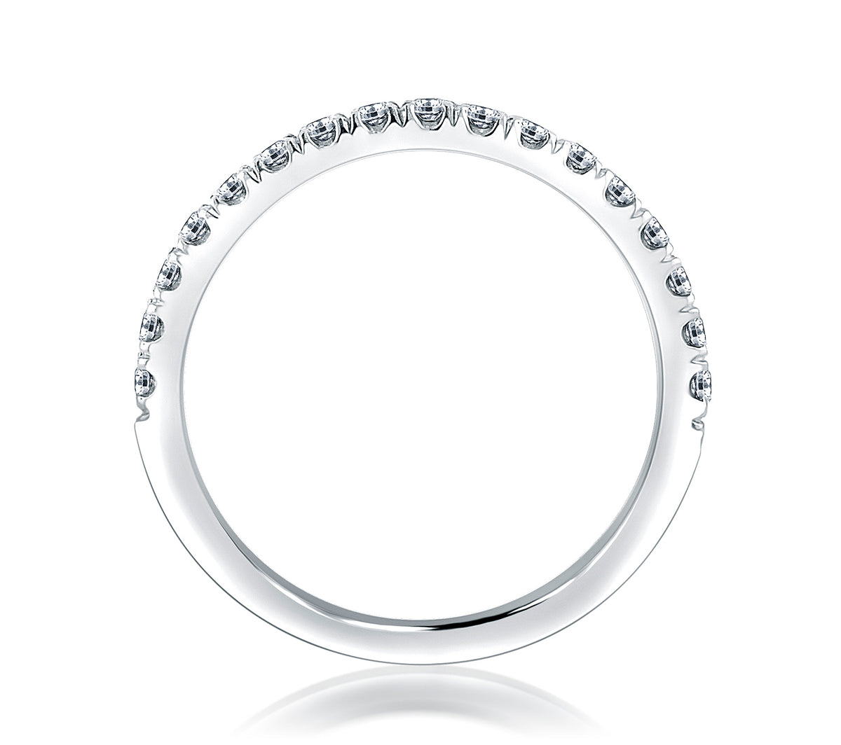 A.Jaffe Classic 0.15cttw Diamond Anniversary Band in 14Kt White Gold