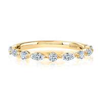 A.Jaffe Alternating Marquise & Round 0.67cttw Diamond Anniversary Band in 14Kt Yellow Gold