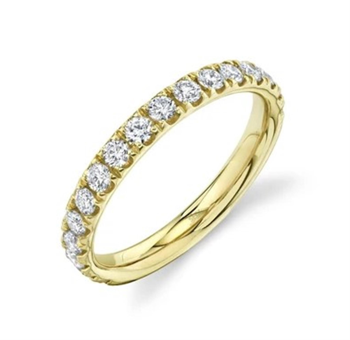 14Kt Yellow Gold Prong Set Wedding Ring With 0.75cttw Natural Diamonds