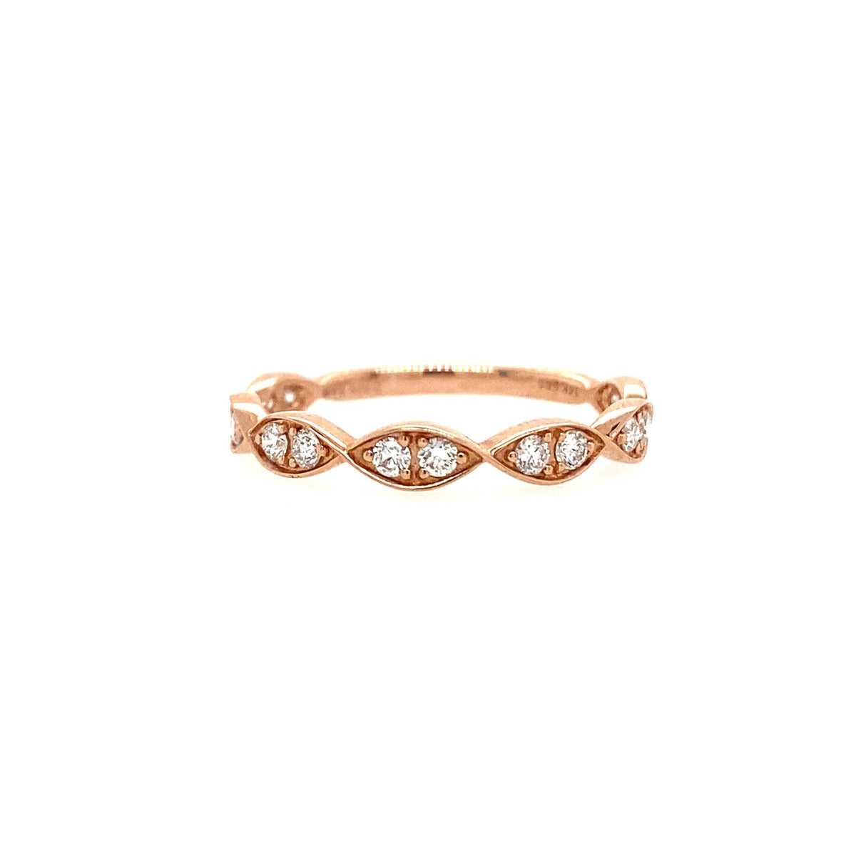 14Kt Rose Gold Stackable Wedding Ring With 0.30cttw Natural Diamonds