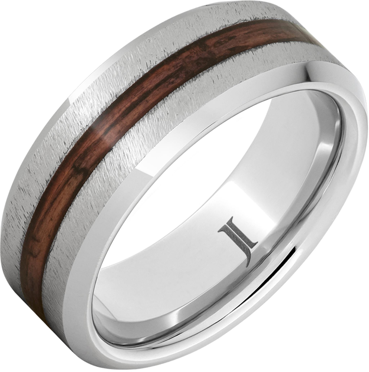 Serinium Gray Engraved Wedding Band