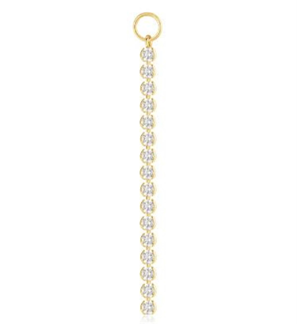 Ania Haie Bezel Set Earring Charm in 14Kt Yellow Gold Overlay with Cubic Zirconia