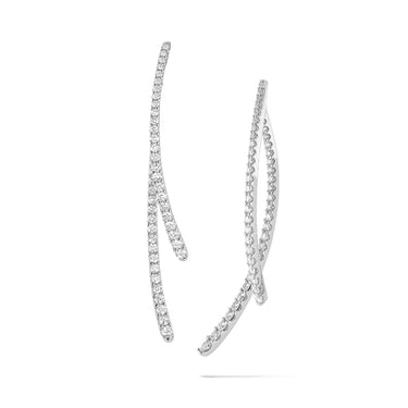 Lasker Couture 18Kt White Gold 2.00cttw Diamond Front/Back Drop Dangle Earrings