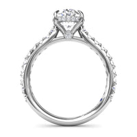 Fana 14Kt White Gold Halo Engagement Ring Mounting With 0.47cttw Natural Diamonds