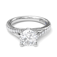 FANA 14Kt White Gold Split Shank Engagement Ring Mounting - Round Center Stone Sold Separately