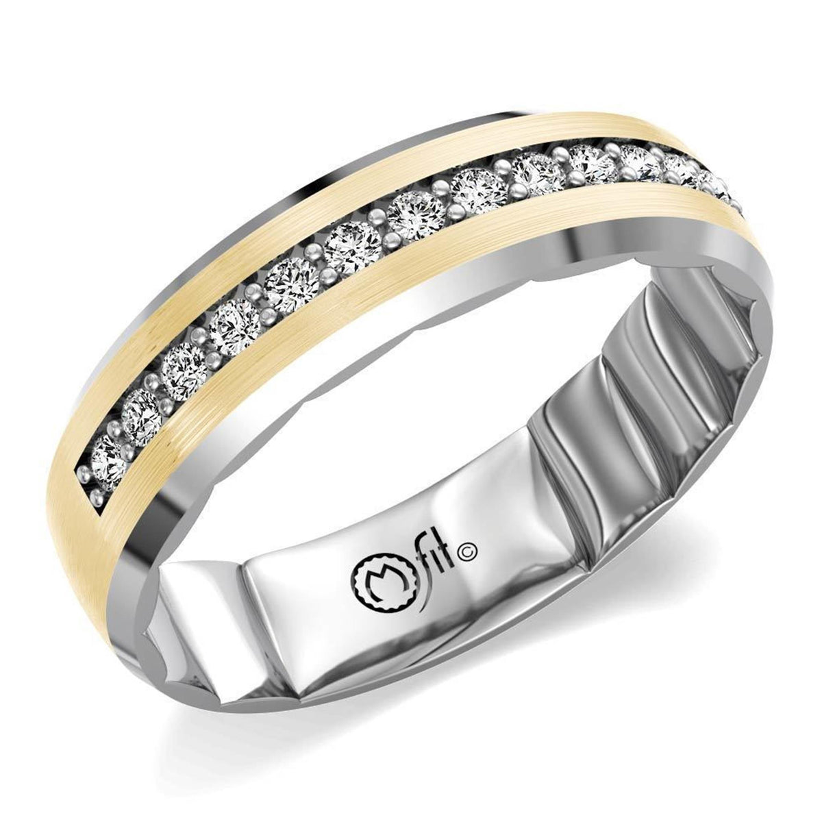 14Kt Yellow & White Gold M-FIT Wedding Band With 0.40cttw Natural Diamonds