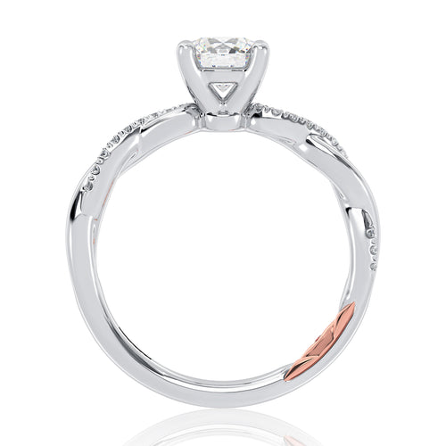 A.Jaffe Twist Pave Engagement Ring in 14K White Gold