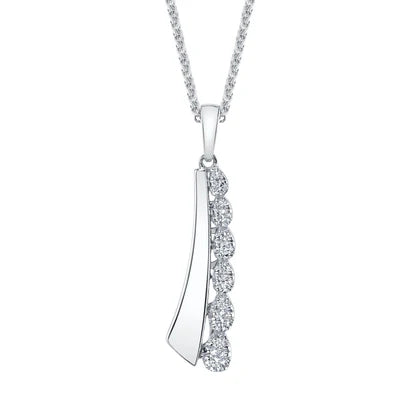 Shy Creation 14Kt White Gold Chopin Chain Necklace with .17Cttw Natural Diamonds on an Adjustable 18" Chain with a Lobster Clasp