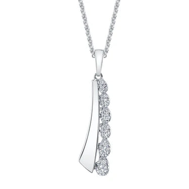 Shy Creation 14Kt White Gold Chopin Chain Necklace with .17Cttw Natural Diamonds on an Adjustable 18" Chain with a Lobster Clasp