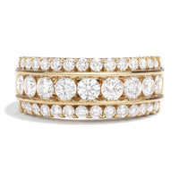 Lasker Couture 18Kt Yellow Gold Classic 3-Row Diamond Band