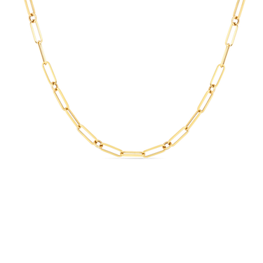 Roberto Coin 18Kt Yellow Gold Round and Paperclip Link 34" Chain