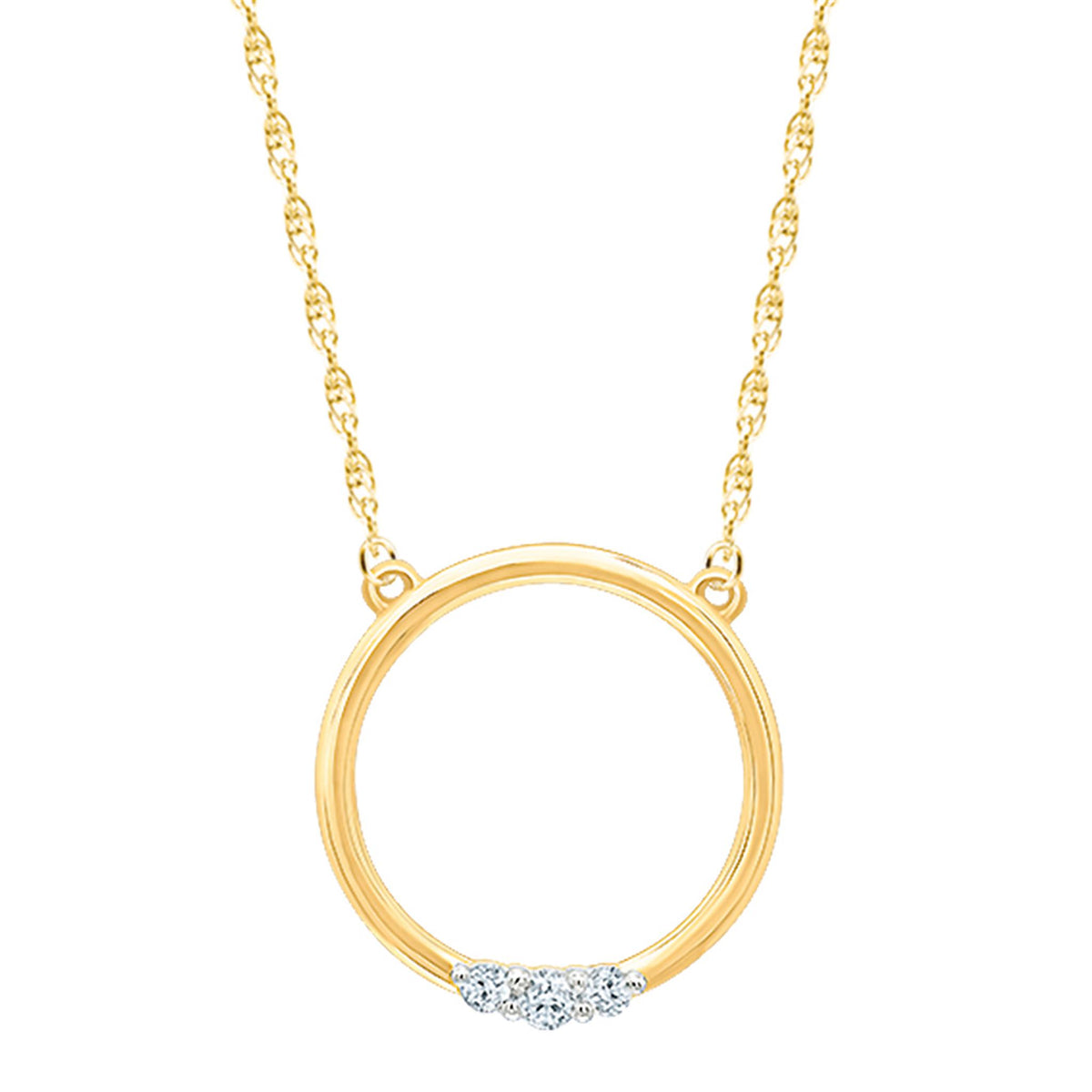 10Kt Yellow Gold Circle Of Life Pendant With .05Cttw Diamond