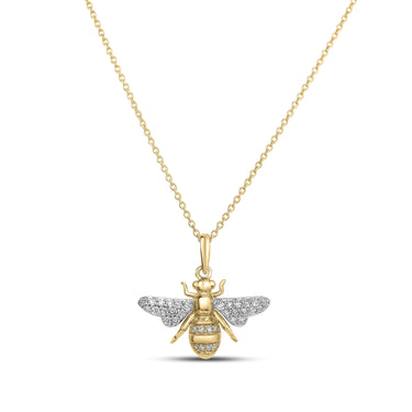 Roberto Coin 18Kt Yellow Gold Tiny Treasures 0.13cttw (G Color - SI1 Clarity) Diamond Bumblebee Necklace