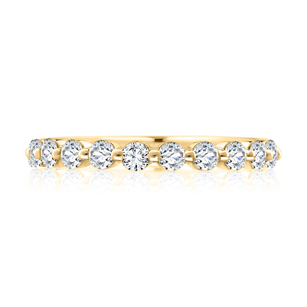 A.Jaffe Shared Prong 0.55cttw Diamond Anniversary Band in 14Kt Yellow Gold