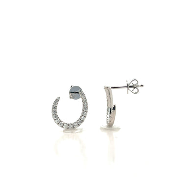Lasker Lux 14Kt White Gold 0.35cttw (G/H Color - SI1/SI2 Clarity) Diamond Illusion Hoop Earrings