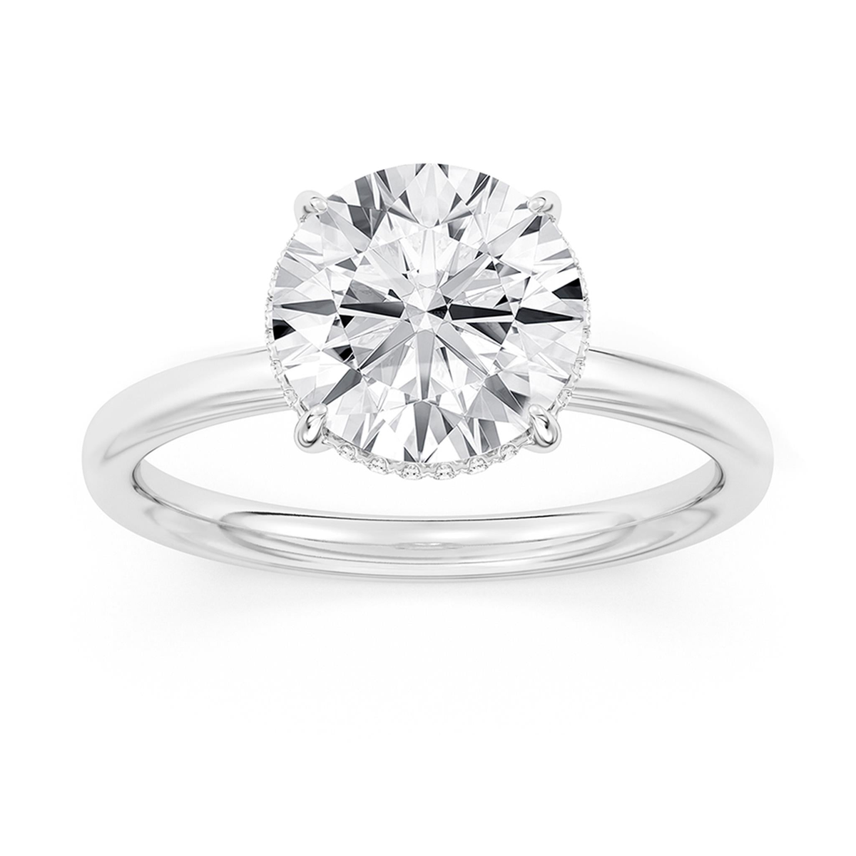 Lasker's Big Rocks Collection 14Kt White Gold Ring With 3.03ct Lab-Grown Diamond Center