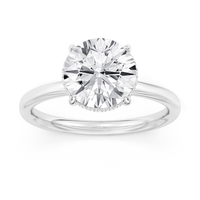 Lasker's Big Rocks Collection 14Kt White Gold Ring With 3.03ct Lab-Grown Diamond Center