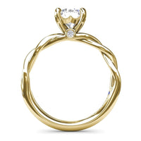 14Kt Yellow Gold Solitaire Engagement Ring Mounting With 0.02cttw Natural Diamonds